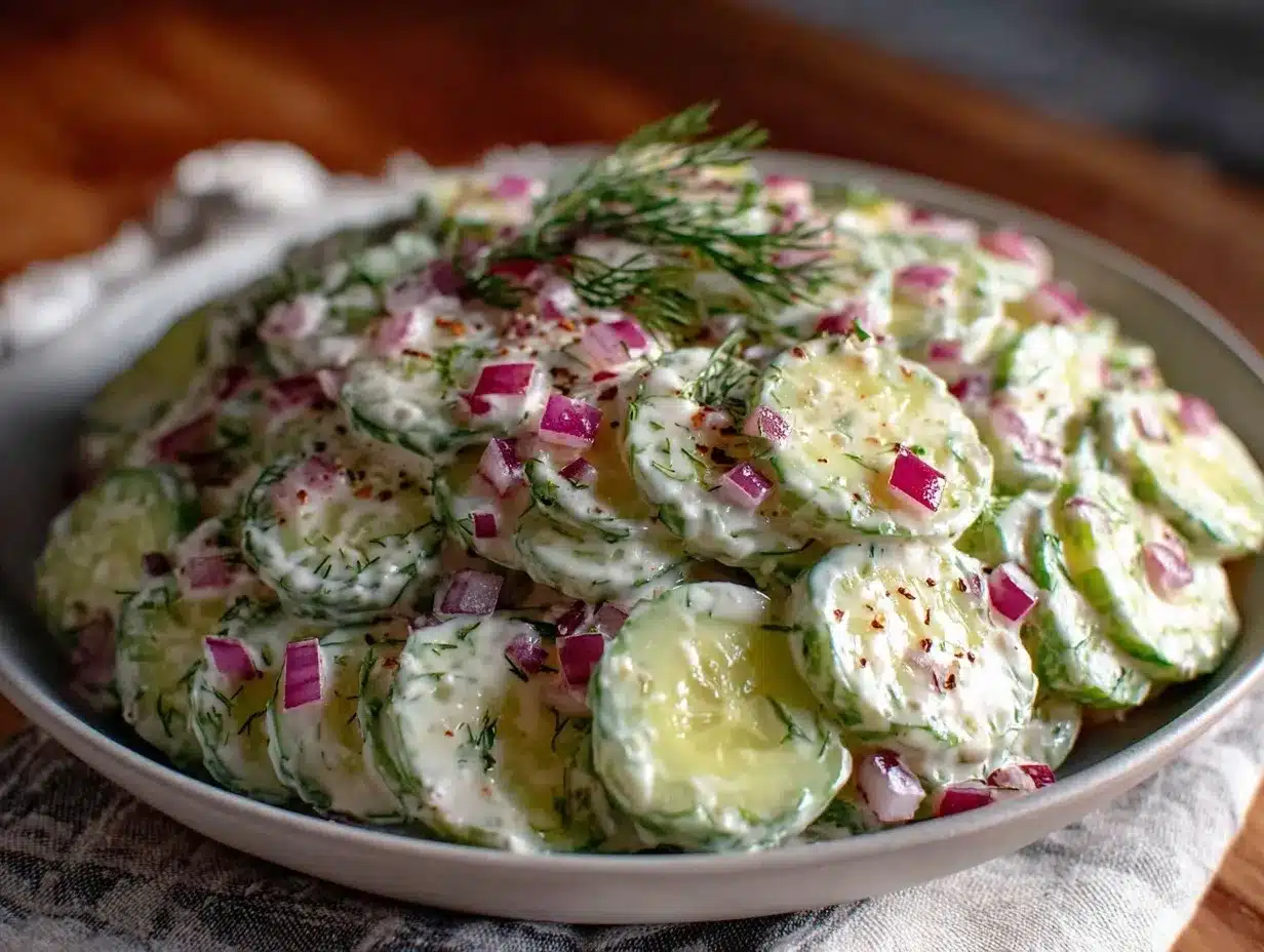 creamy dill cucumber salad preparation steps
