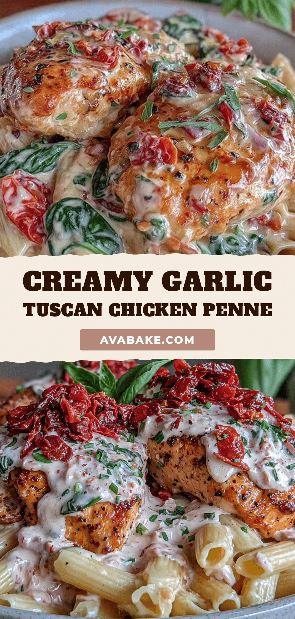 creamy garlic tuscan chicken penne recipe