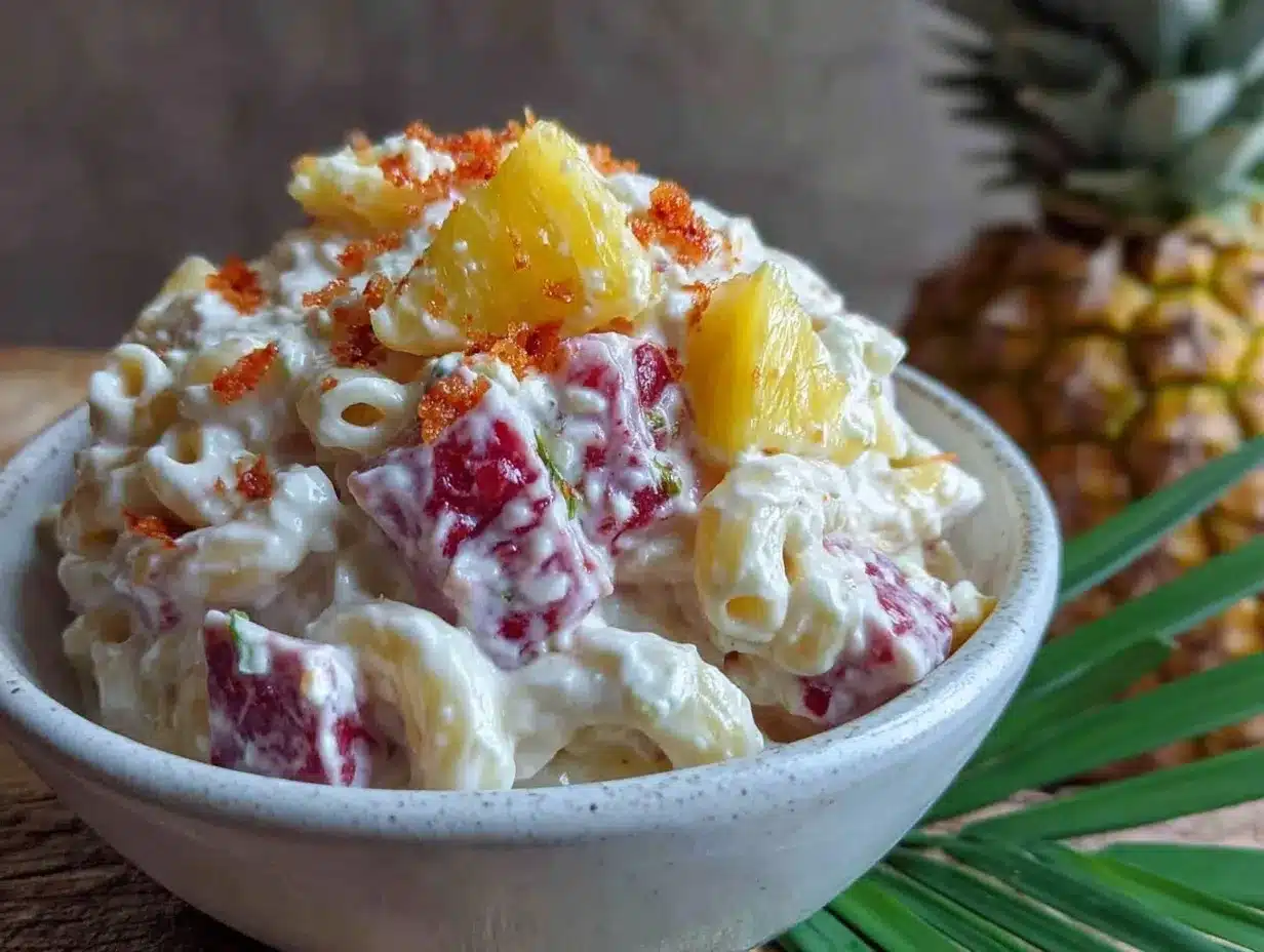 creamy Hawaiian macaroni salad preparation steps