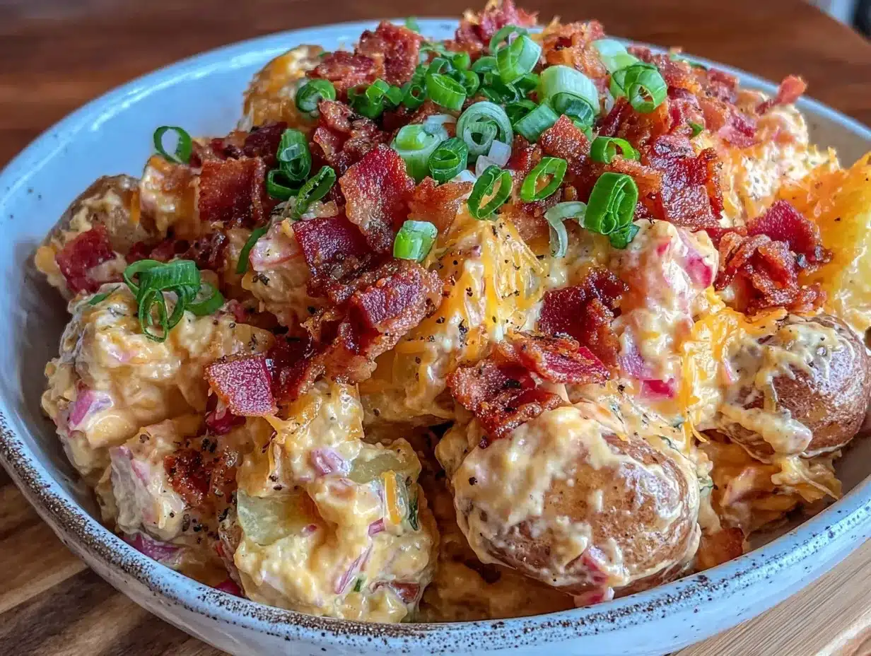 creamy loaded baked potato salad preparation steps