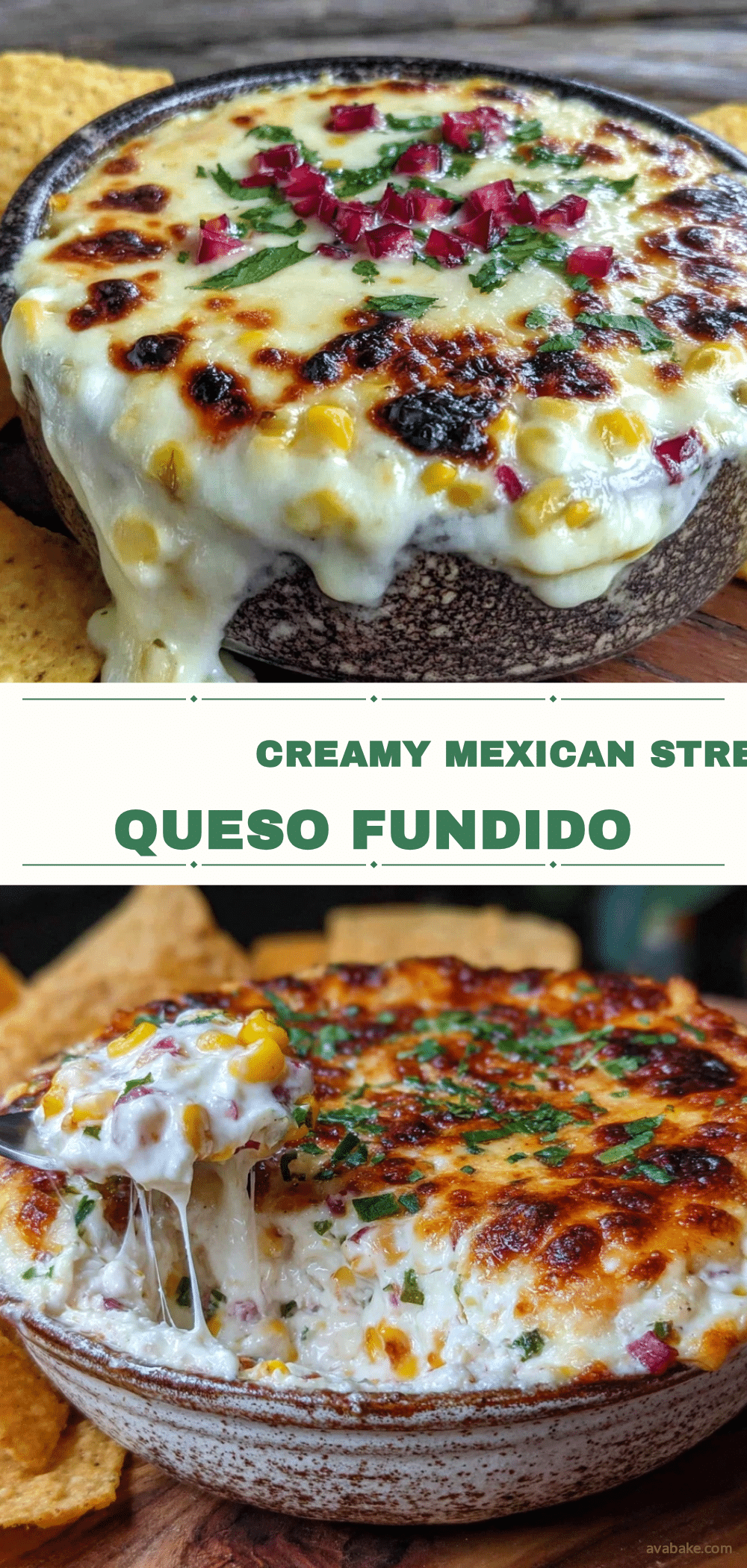 creamy mexican street corn queso fundido dip recipe