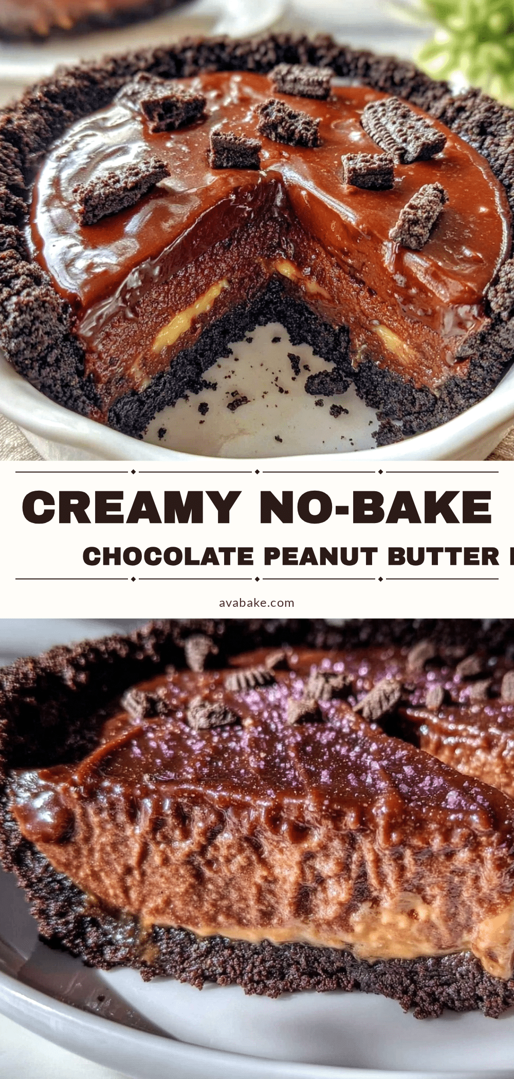 creamy no-bake chocolate peanut butter pie recipe