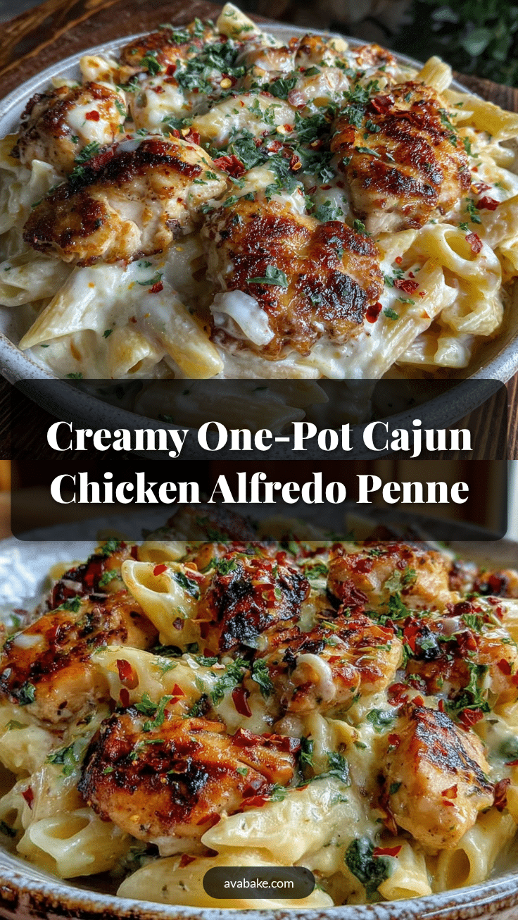 creamy one-pot Cajun chicken Alfredo penne recipe