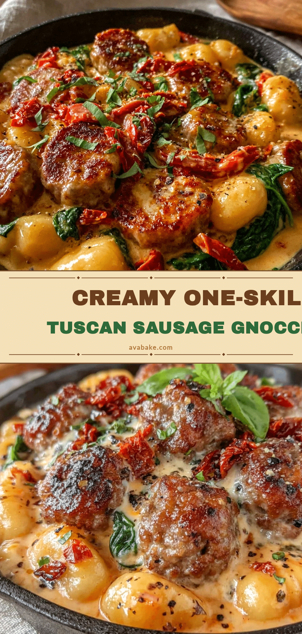 creamy one-skillet tuscan sausage gnocchi recipe
