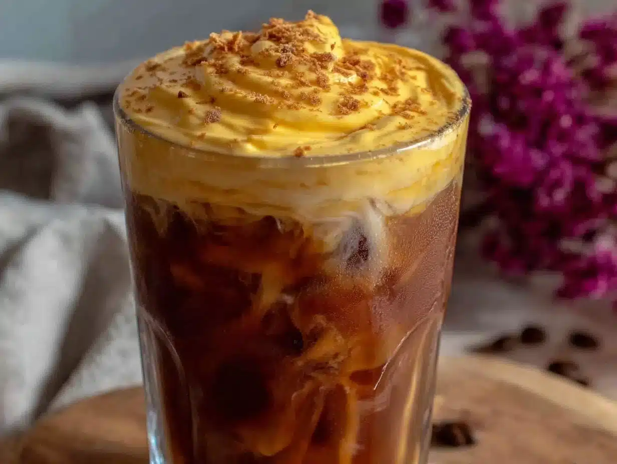 creamy pumpkin cream cold brew coffee - featured image