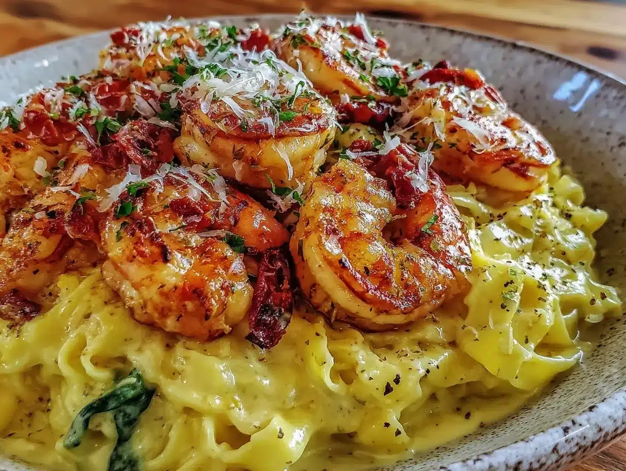 creamy tuscan garlic shrimp pasta preparation steps
