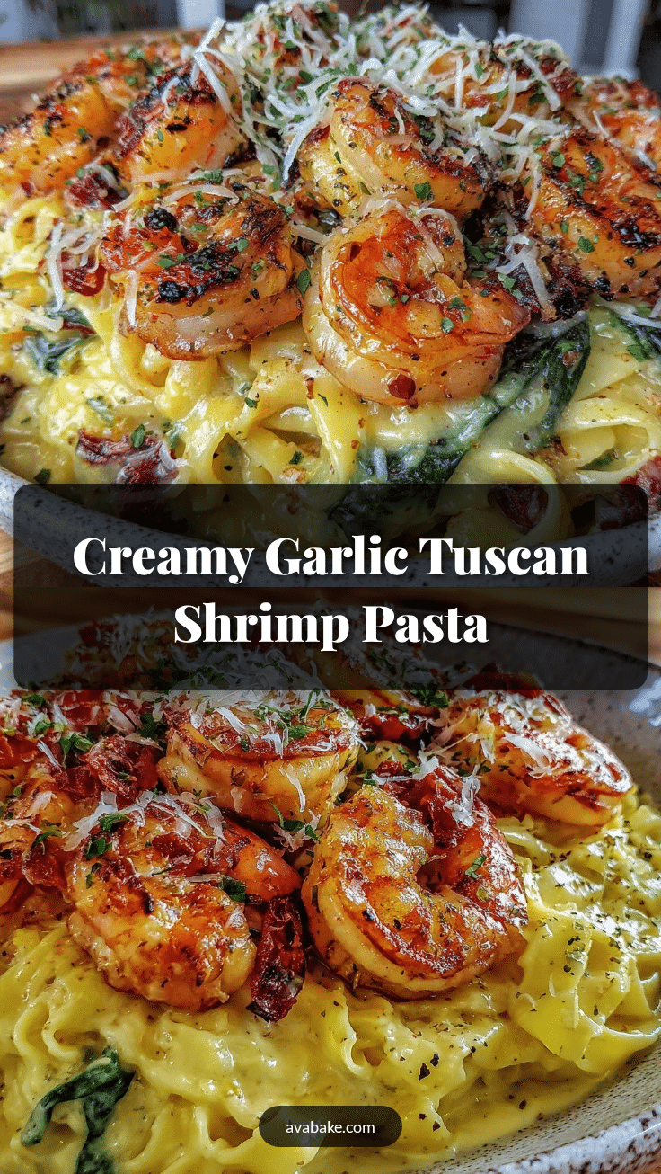 creamy tuscan garlic shrimp pasta recipe