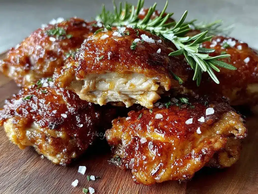 crispy air fryer chicken thighs - featured image