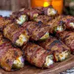 crispy bacon wrapped jalapeño poppers - featured image