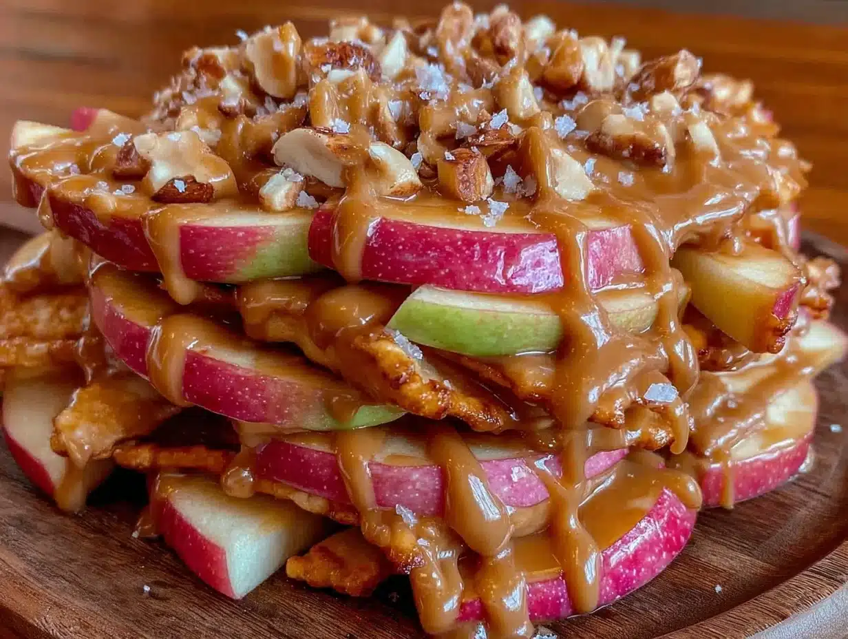 crispy caramel apple nachos - featured image