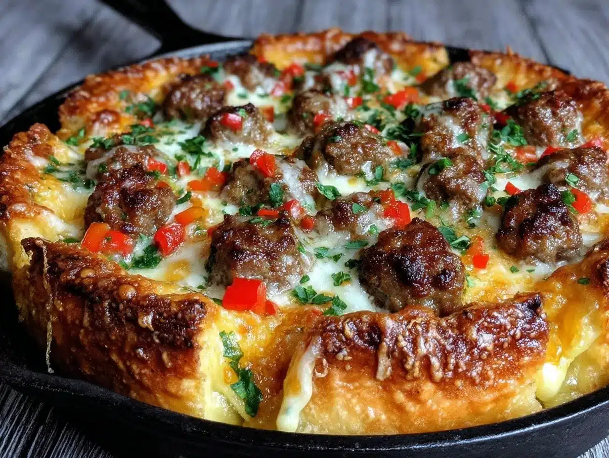 crispy cast iron deep dish pizza preparation steps