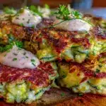 crispy cheesy baked zucchini fritters - featured image