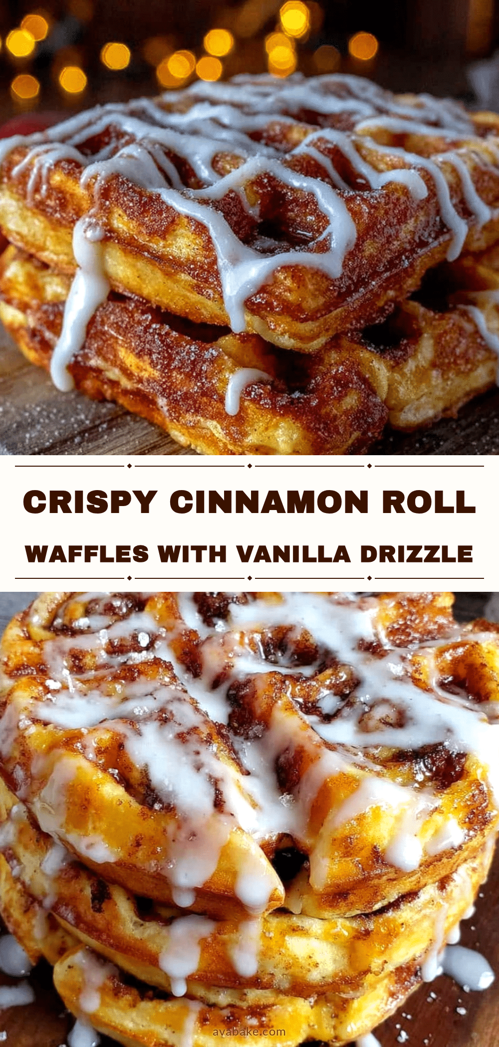 crispy cinnamon roll waffles recipe
