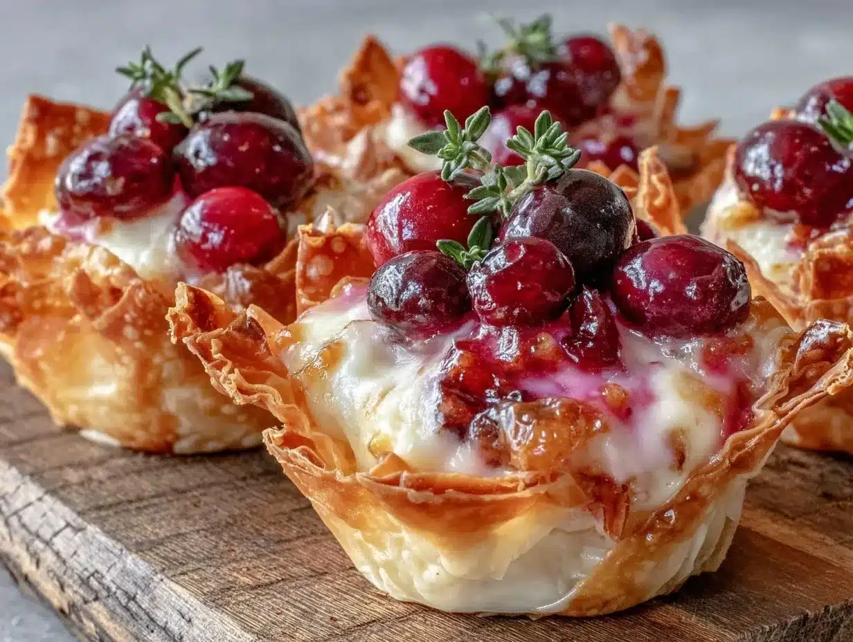 crispy cranberry brie bites preparation steps