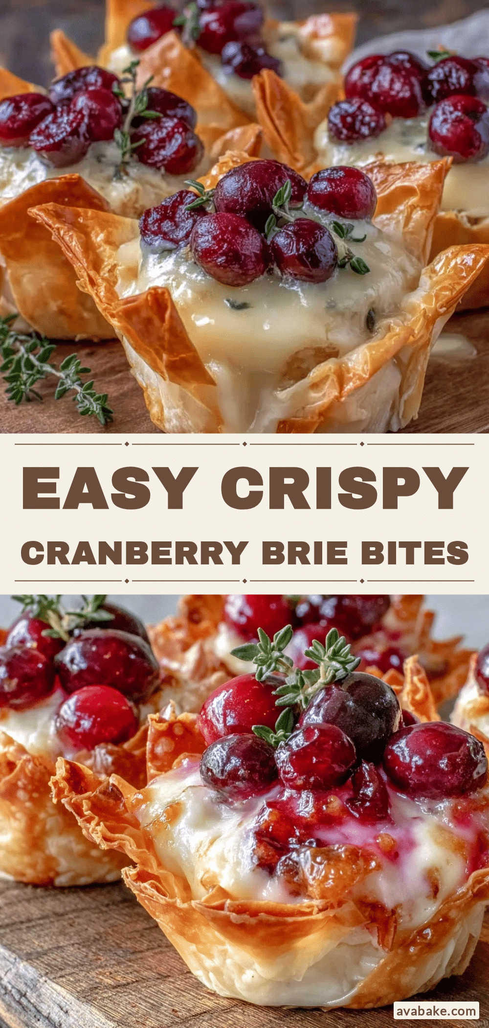 crispy cranberry brie bites recipe
