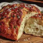 crispy dutch oven no-knead rosemary sea salt bread - featured image