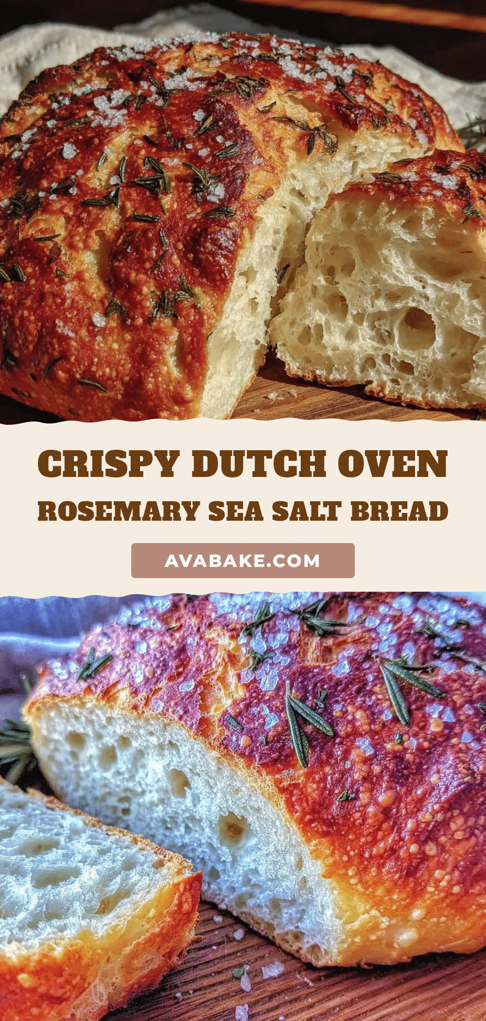 crispy dutch oven no-knead rosemary sea salt bread recipe