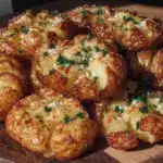 crispy garlic parmesan smashed potatoes - featured image