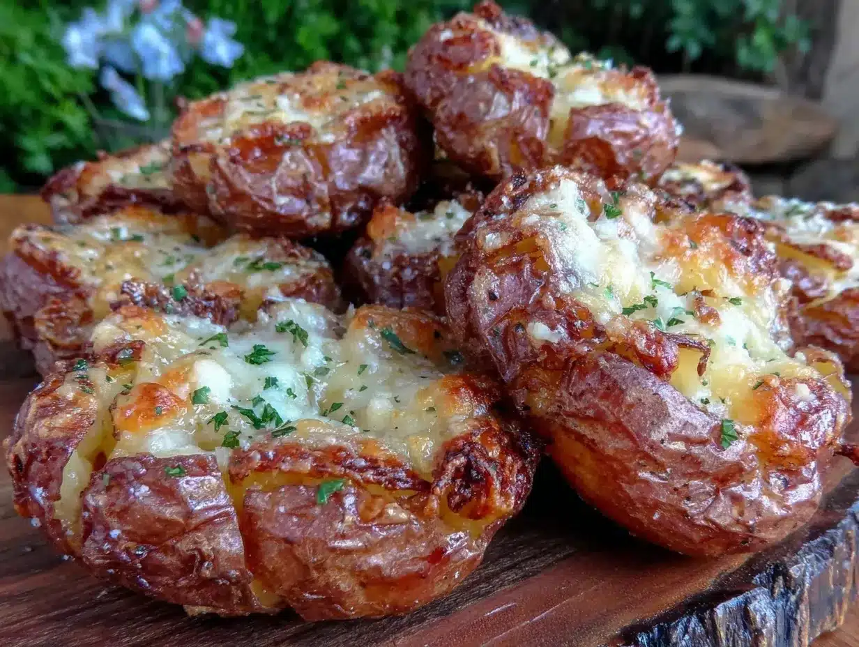 crispy garlic parmesan smashed potatoes preparation steps