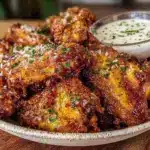 crispy garlic parmesan wings - featured image