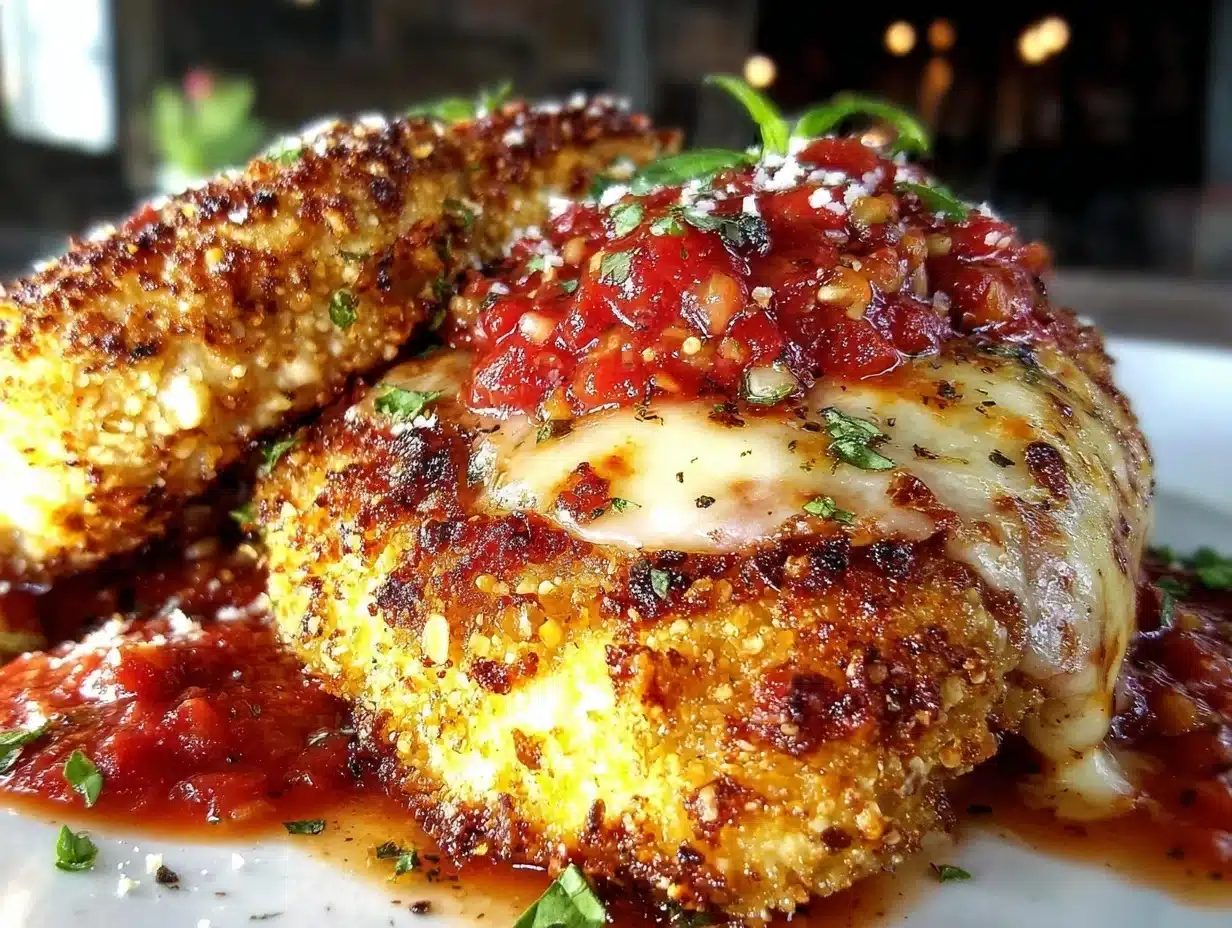 crispy gluten-free chicken parmesan - featured image