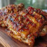 crispy grilled bbq chicken thighs - featured image