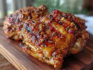 crispy grilled bbq chicken thighs - featured image