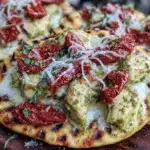 crispy grilled flatbread pizza - featured image