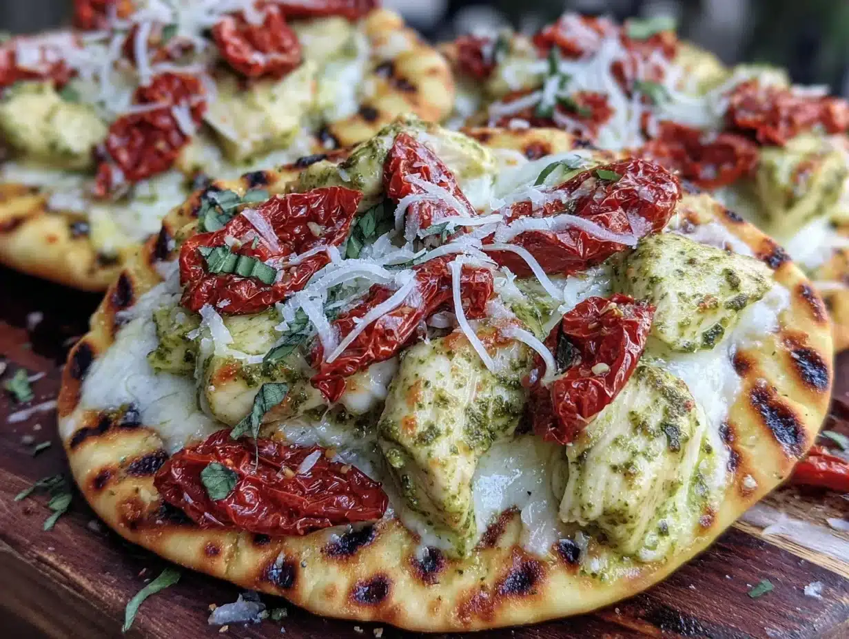 crispy grilled flatbread pizza - featured image
