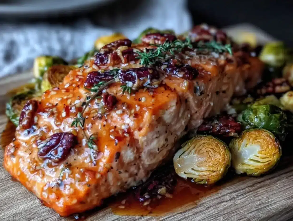 crispy maple glazed salmon - featured image