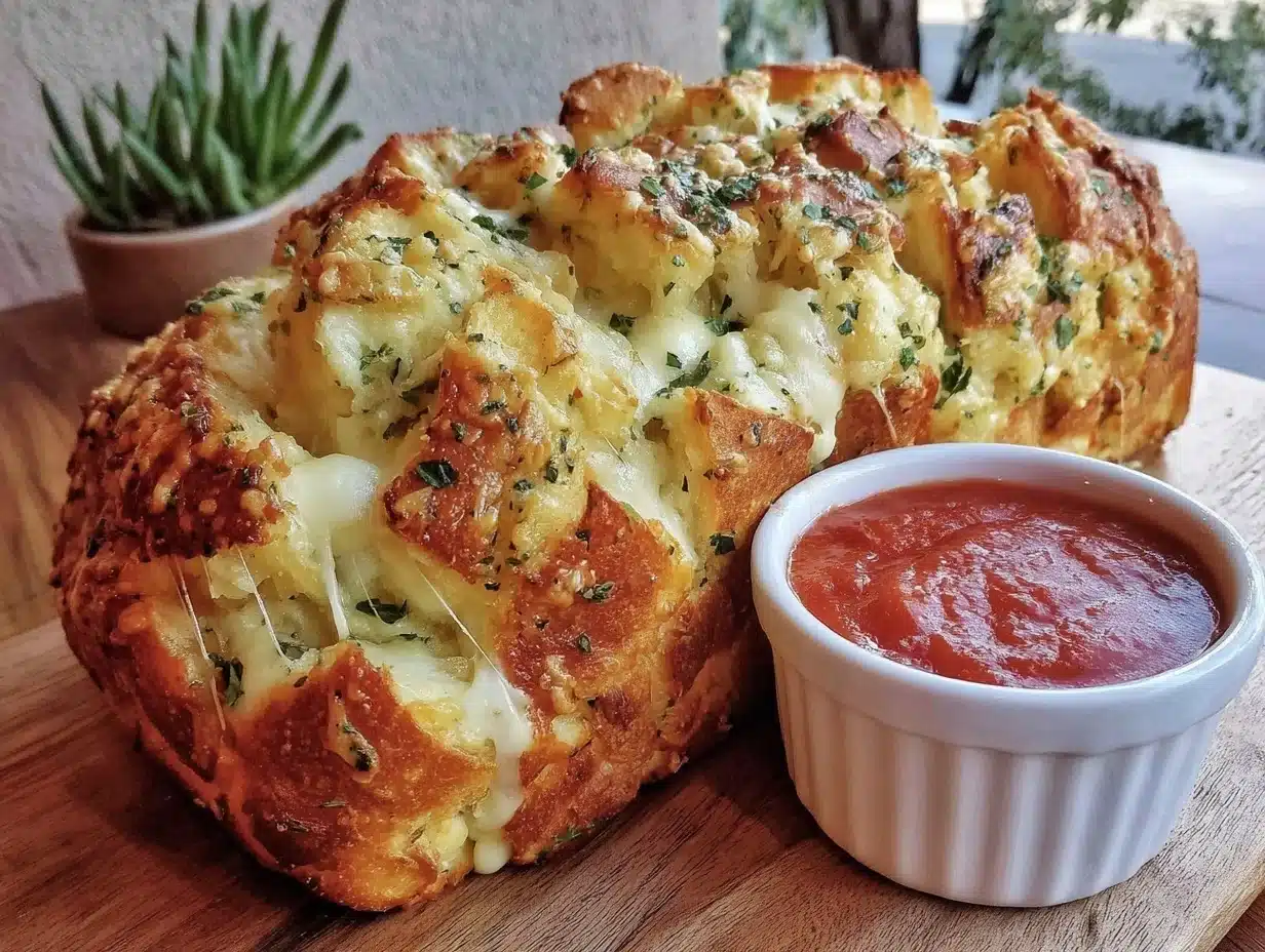 crispy pull-apart garlic cheese bread - featured image