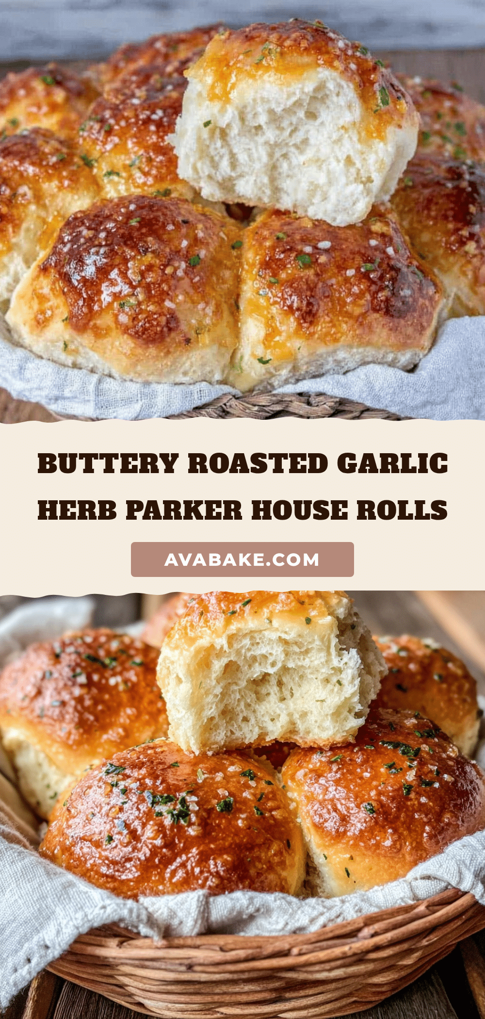 crispy roasted garlic and herb Parker House rolls recipe