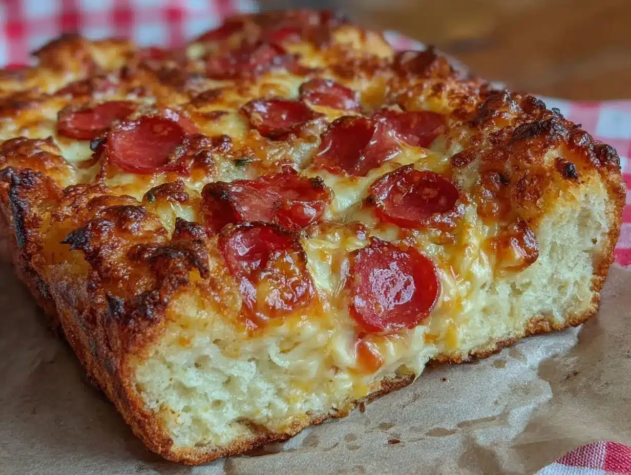 Detroit-style pepperoni pizza preparation steps