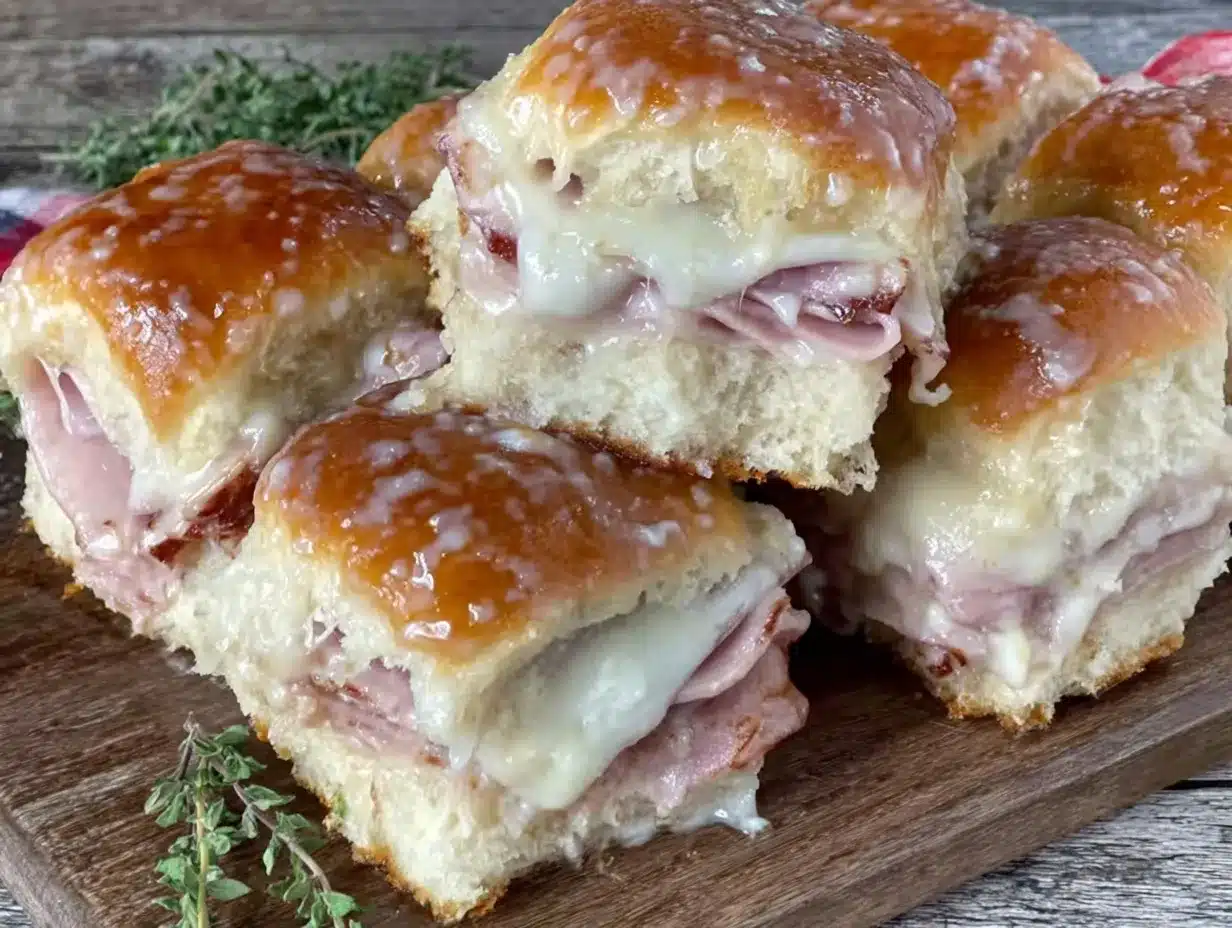 easy cheesy leftover ham and Swiss sliders preparation steps