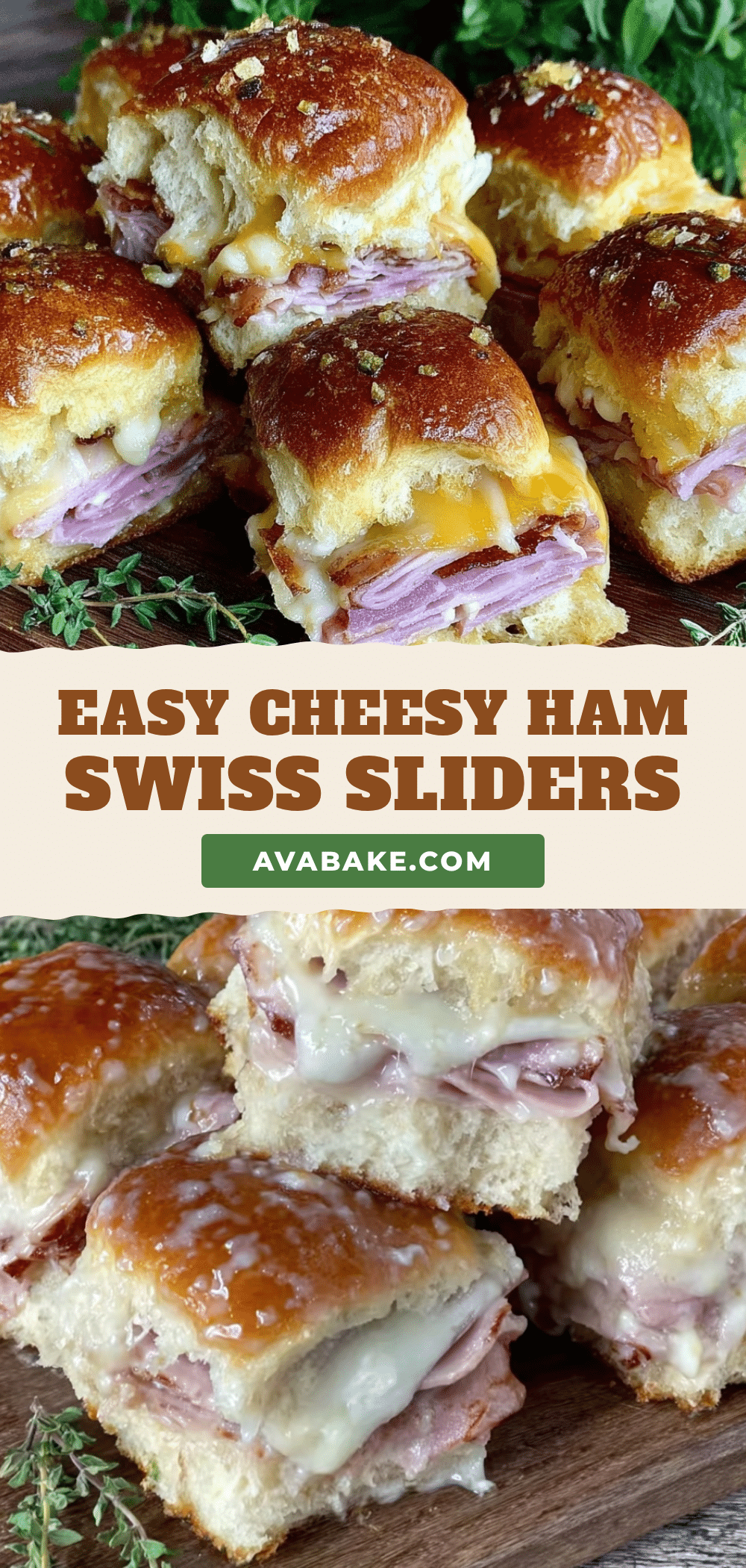 easy cheesy leftover ham and Swiss sliders recipe