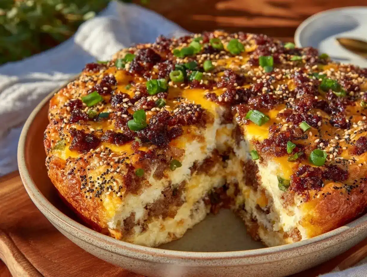 everything bagel breakfast casserole preparation steps