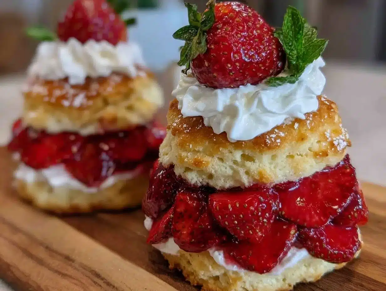 fluffy fresh strawberry shortcake - featured image