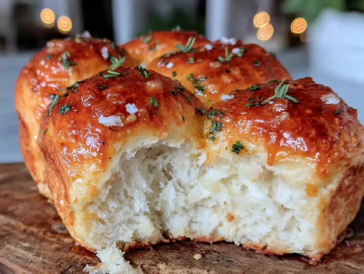 fluffy homemade dinner rolls with garlic herb butter preparation steps