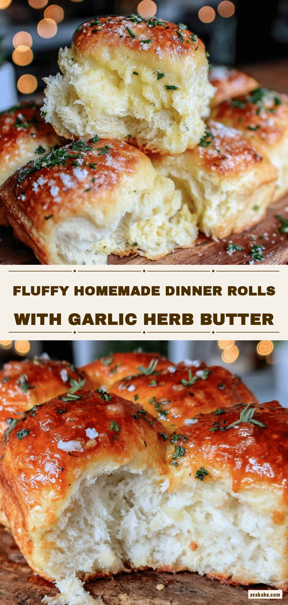 fluffy homemade dinner rolls with garlic herb butter recipe