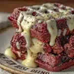 fluffy red velvet waffles - featured image