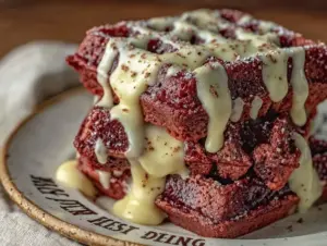 fluffy red velvet waffles - featured image