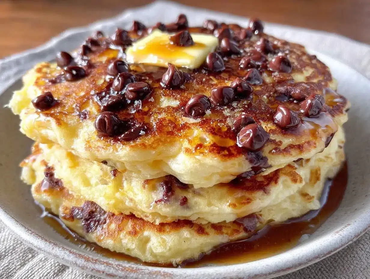 fluffy ultimate chocolate chip pancakes - featured image