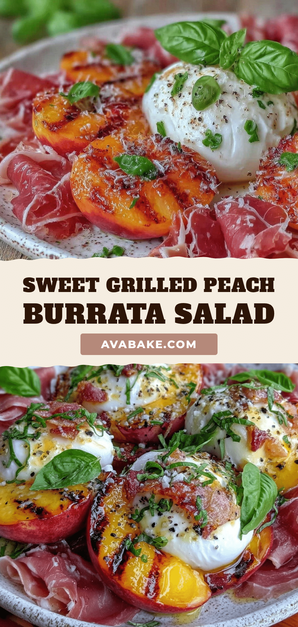 fresh grilled peach and burrata salad recipe