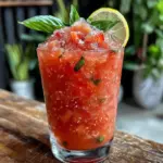 frozen strawberry basil lemonade slushie - featured image