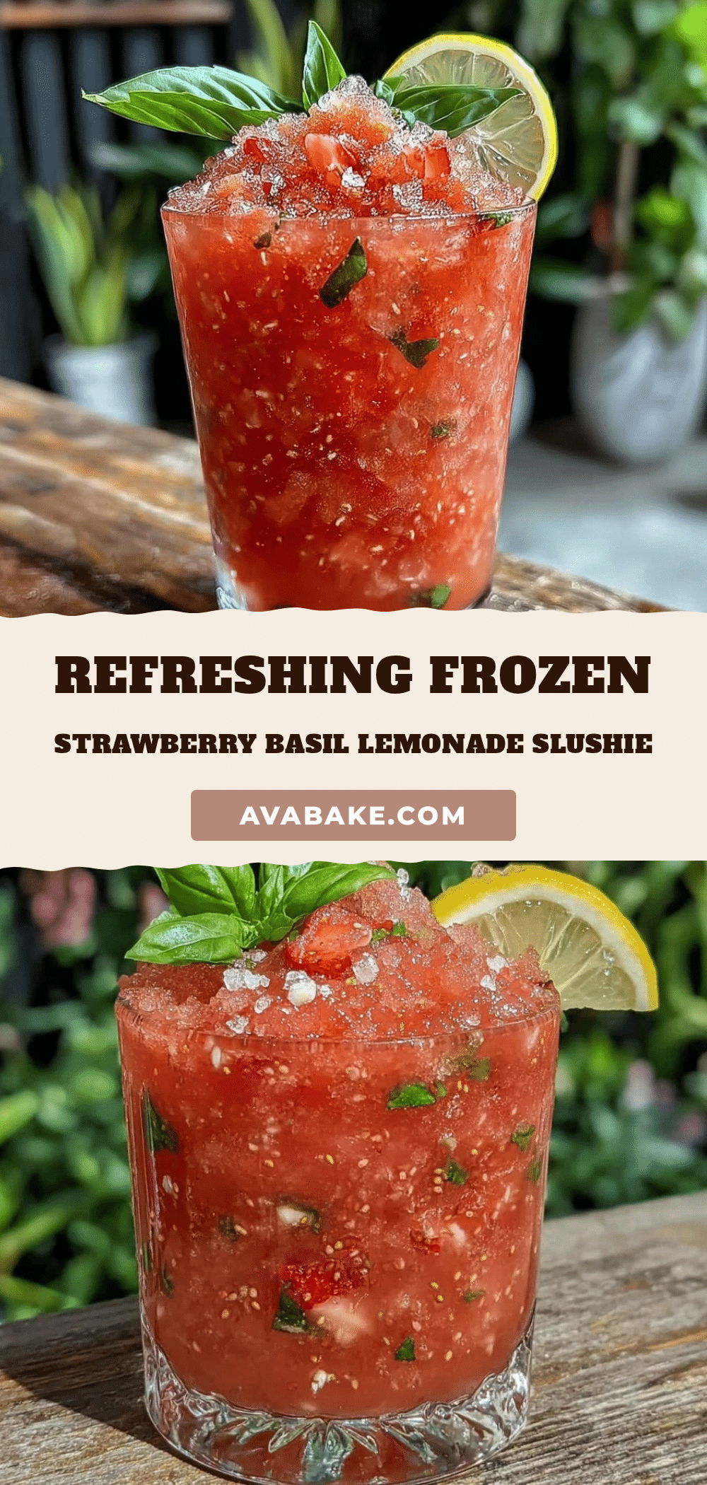 frozen strawberry basil lemonade slushie recipe