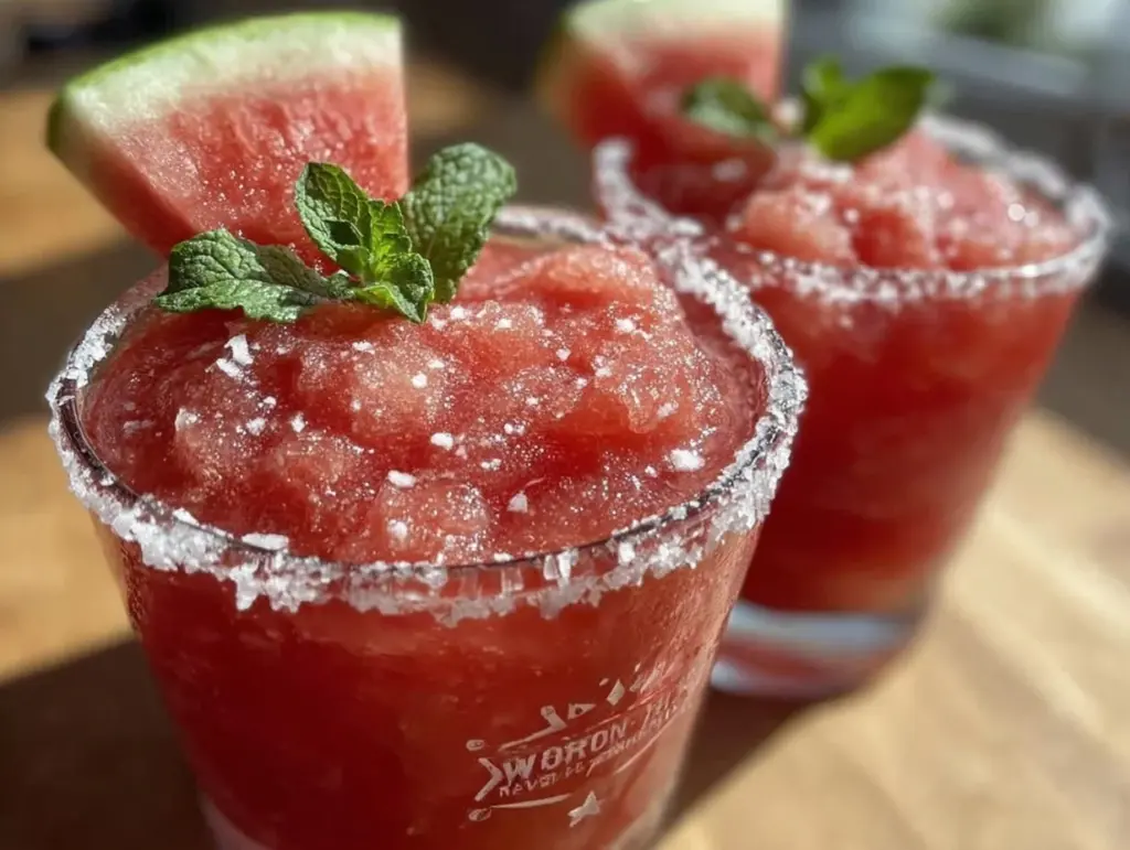 frozen watermelon margaritas - featured image