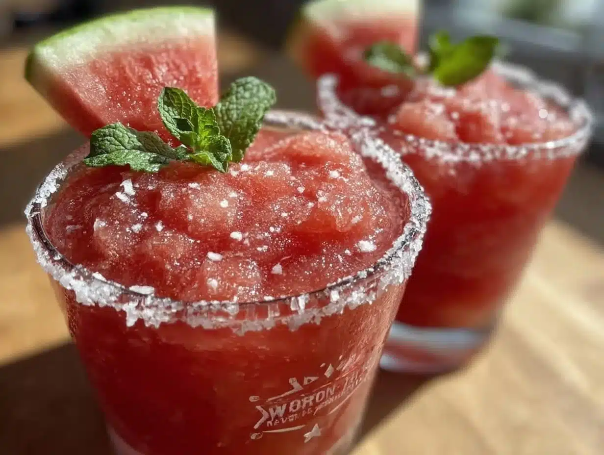 frozen watermelon margaritas - featured image