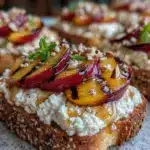 grilled nectarine and honey ricotta toast - featured image