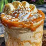 healthy peanut butter banana protein smoothie - featured image
