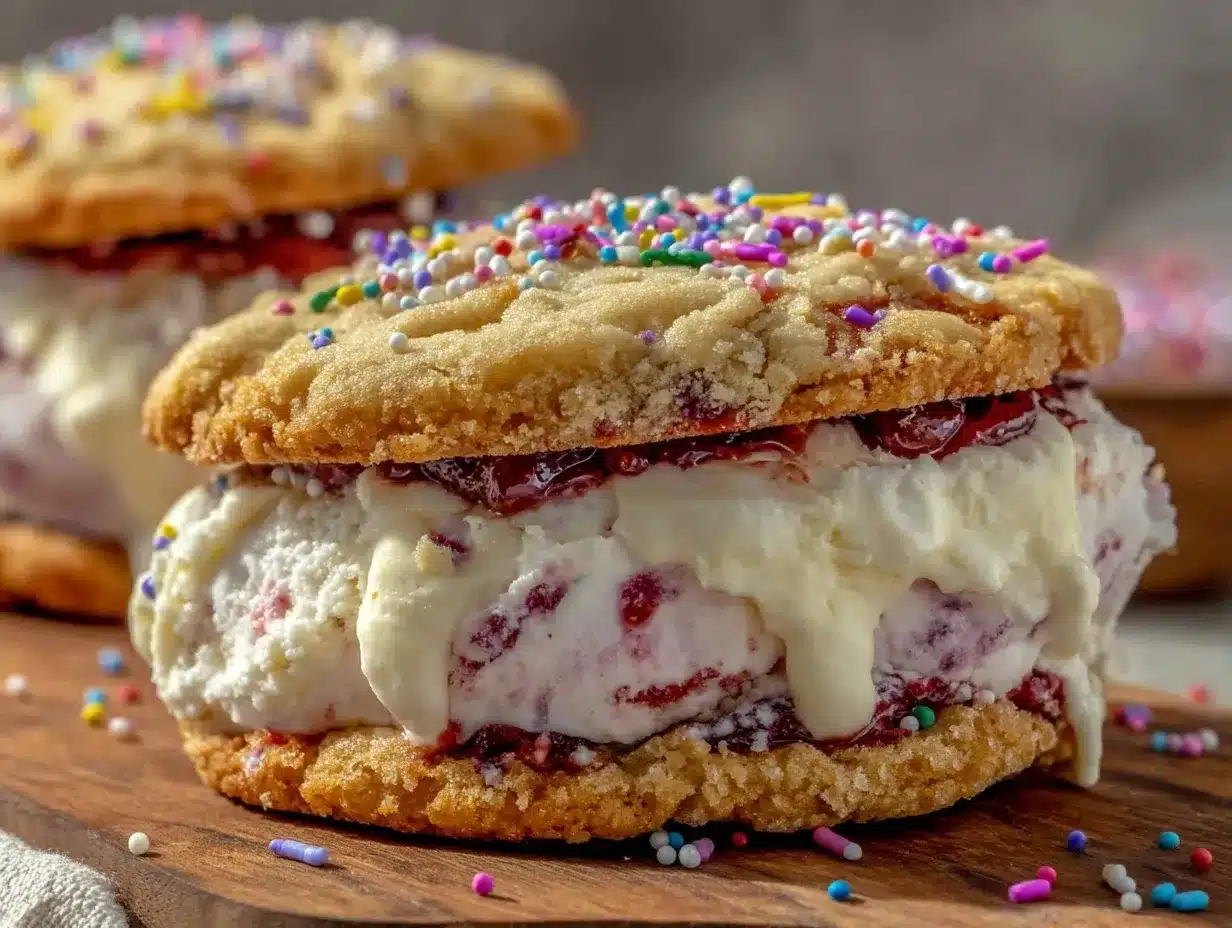 homemade strawberry ice cream sandwiches preparation steps